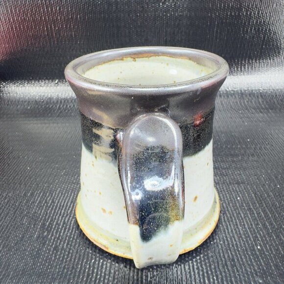 Hand Made Stoneware Pottery Coffee Mug Cup Artist Signed Mug Speckled Glaze VTG - Picture 10 of 12
